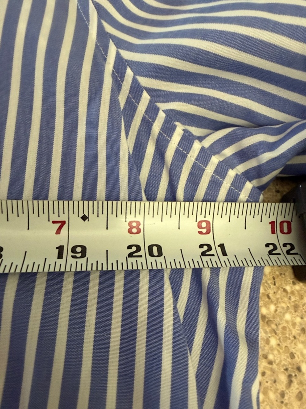 Talbots Blue and White Vertical Stripe Perfect Shirt - Picture 8 of 10